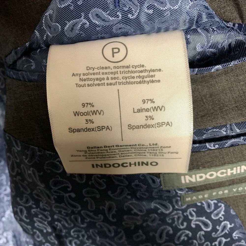 Indochino Blazer Mens Custom 42R Gray‎ Stretch Wool Blend Newbury 56 Suit Jacket